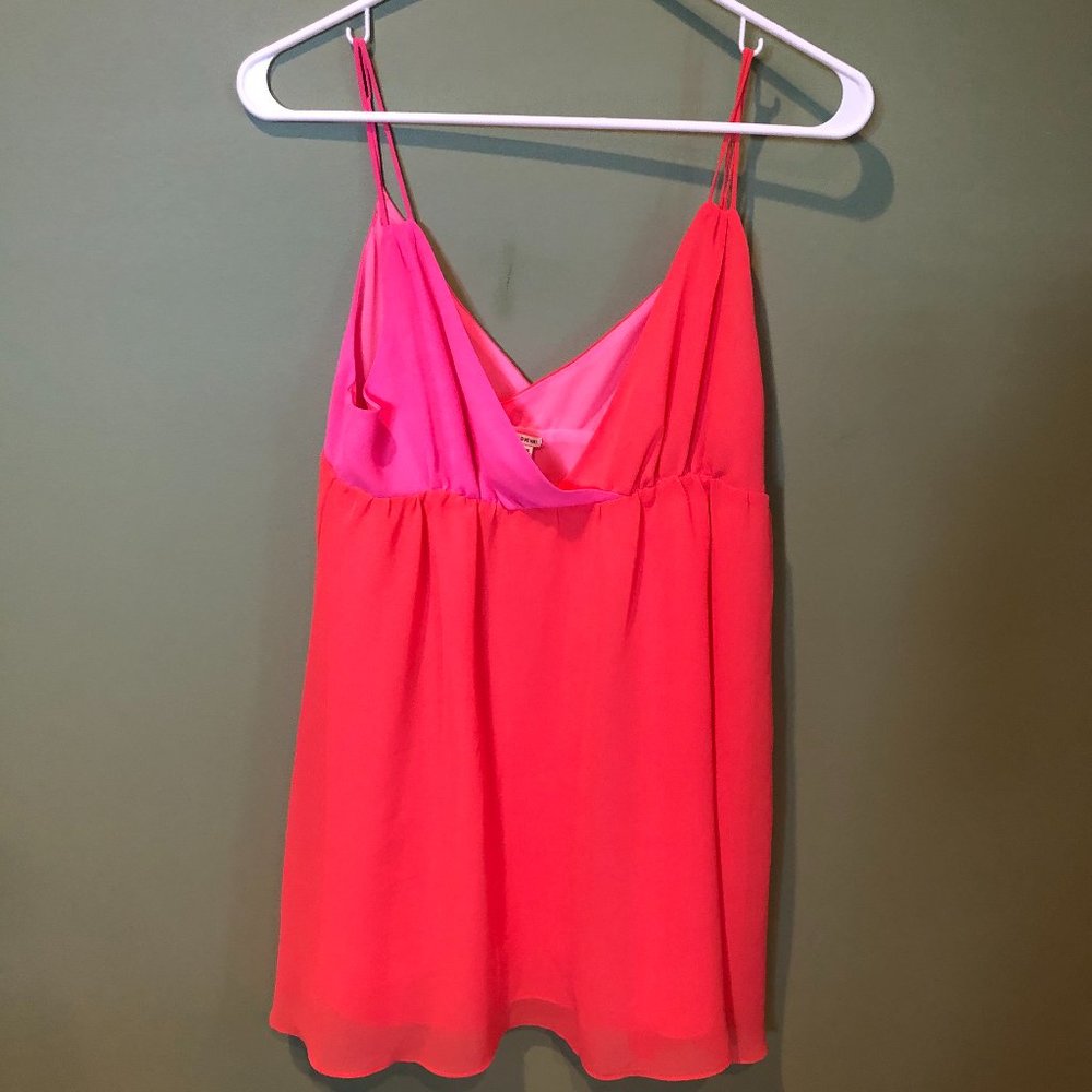 bright pink/orange sleeveless top/dress